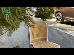 Kiểu Pháp ghế ăn cao lưng trong ghế nhựa rattan màu đen