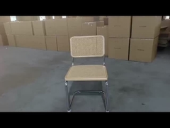 Mid Century ghế ăn rattan hiện đại khung kim loại ghế ăn rattan