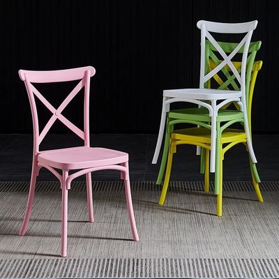 Mua Khách sạn Đám cưới Sự kiện PP ghế ăn nhựa màu hồng xếp chồng tùy chỉnh X Cross Back sản xuất trực tuyến
