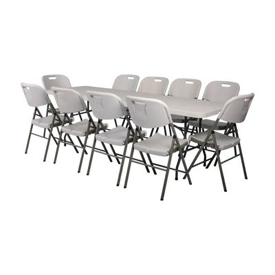 Mua 6ft 8ft Plastic gấp bàn và ghế hình chữ nhật 10 người trắng ghế bàn nhựa sản xuất trực tuyến
