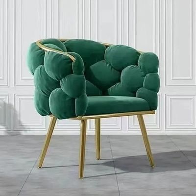 Mua Đồ ăn theo yêu cầu ghế ăn đệm màu xanh lá cây chân kim loại vải nhung ghế ăn sản xuất trực tuyến