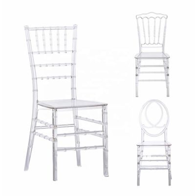 Mua Ghế tiệc cưới Napoleon Acrylic trong suốt pha lê cho thuê bằng nhựa PC / PP, ghế tiệc rõ ràng Chiavari cho khách sạn sản xuất trực tuyến