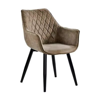 Ghế ăn bằng thảm nhựa màu nâu Velvet OEM Ghế ăn bằng nhựa nhựa