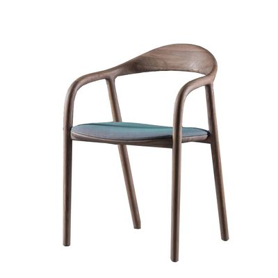Ghế ăn bằng gỗ rắn Ash Ghế ăn bằng gỗ tối Với gối vải da