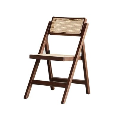 Nhà hàng Chuyển ra ngoài ghế ăn gỗ khung rattan ghế bên