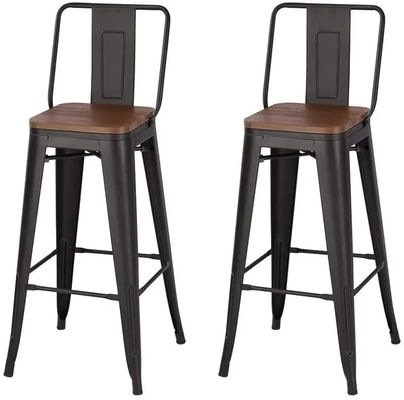 Bàn ghế vintage công nghiệp với lưng / Bàn ghế kim loại thương mại
