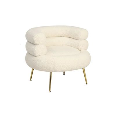 Simple Lông cừu ghế sofa đơn với chân thép không gỉ hoàn hảo bổ sung cho hiện đại ánh sáng nội thất phòng khách sang trọng