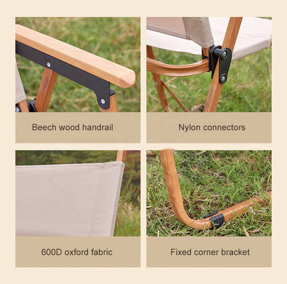 Ghế xếp thư giãn dày dặn Kermit Chair, ghế xếp ngoài trời, ghế gấp gọn để cắm trại, thiết kế khung gỗ